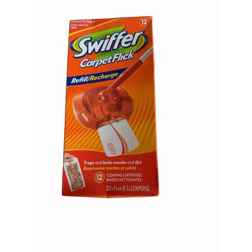 SWIFFER Carpet Flick Refill/Recharge CleaningCartridges, 1-12 Ct, NEW